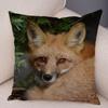Cute Wild Fox Printed Pillow Case Decor Lovely Animal Pillowcase 45*45cm Soft Short Plush Cushion Covers for Sofa Home Car