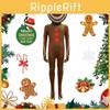 Children Gingerbread Man Jumpsuit Christmas Cosplay Costume Role Party Play