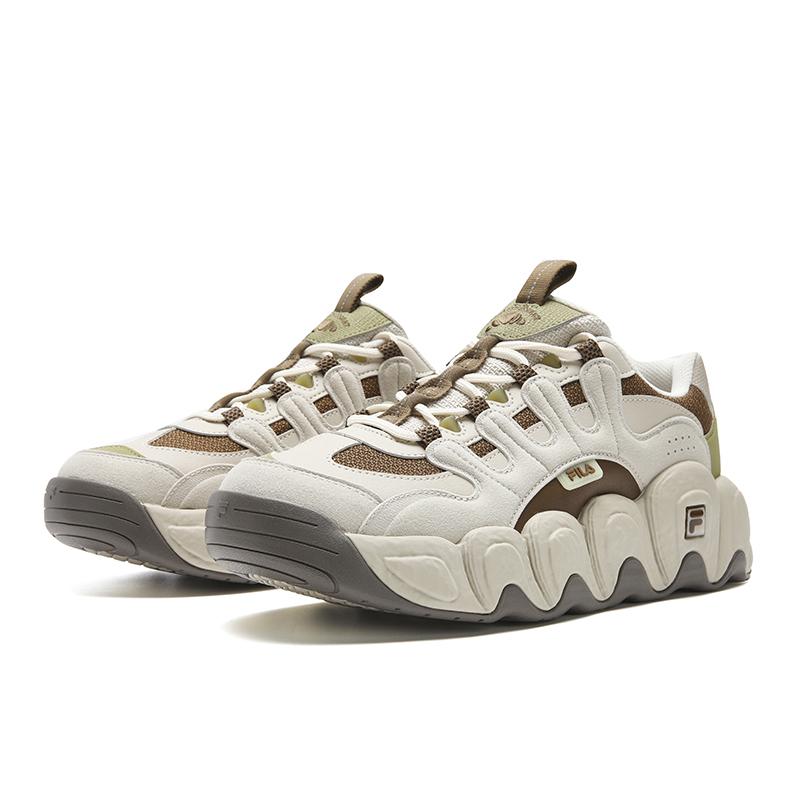 New FILA Wear resistant And Lightweight Low top Casual Shoes Men's Champagne Brown F12M531139FPO