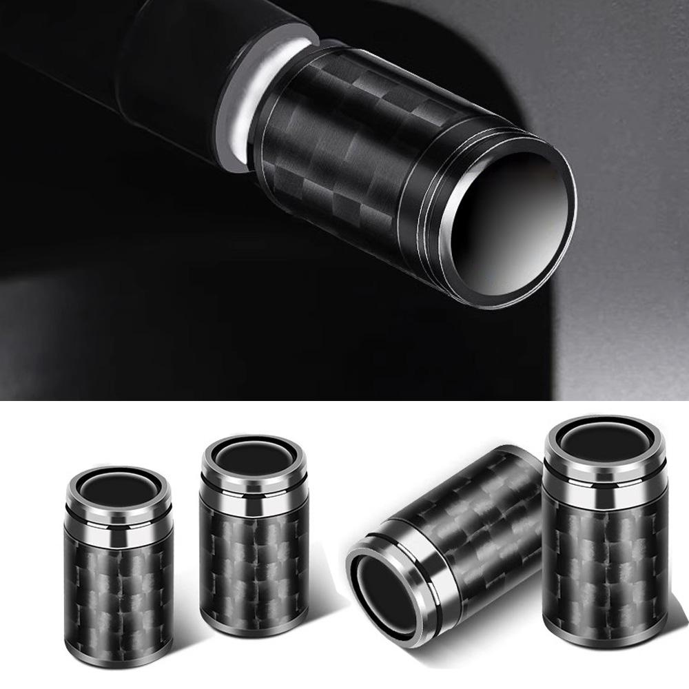 Wheel Stem Valve Cap 4PCS Carbon Silver Car Rims Air Tire Valve Cap For Brabus Mercedes Benz AMG Maybach Brabus Valve Stems Cap