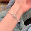 Chinese Cat's Eye Safety Lock Bracelet with Zirconia: National Style Pull-Type Jewelry for Women