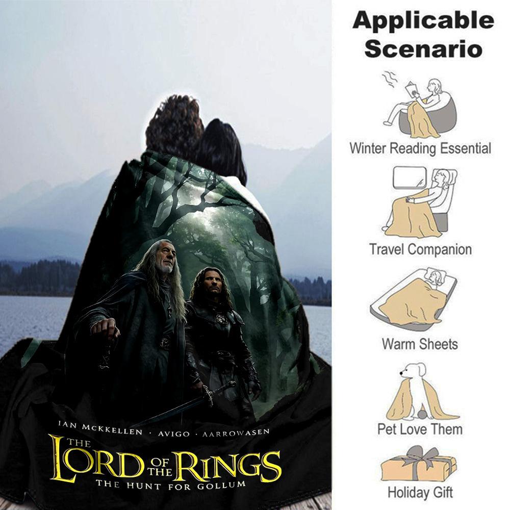 1pc Lord of the Rings Hunt for Gollum Flannel Blanket Soft Warm Throw for Home, Office, Travel, All-Season Cozy Bedding GiftL1225