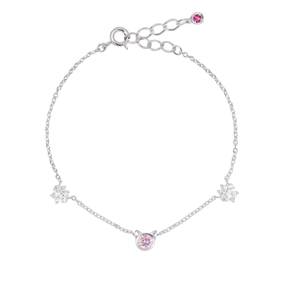 

Selectable Birthstone Bracelet Cat Jewel Paw Silver Cat [Future Angel] Women s & [MIB5107PCZ] (July Ruby)