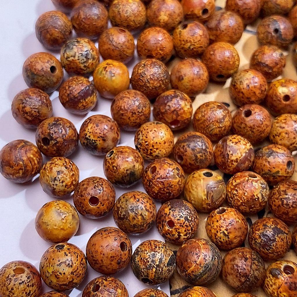 Tibetan Style Gobi Agate Picture Stone Round Beads for DIY Necklace and Jewelry Accessories