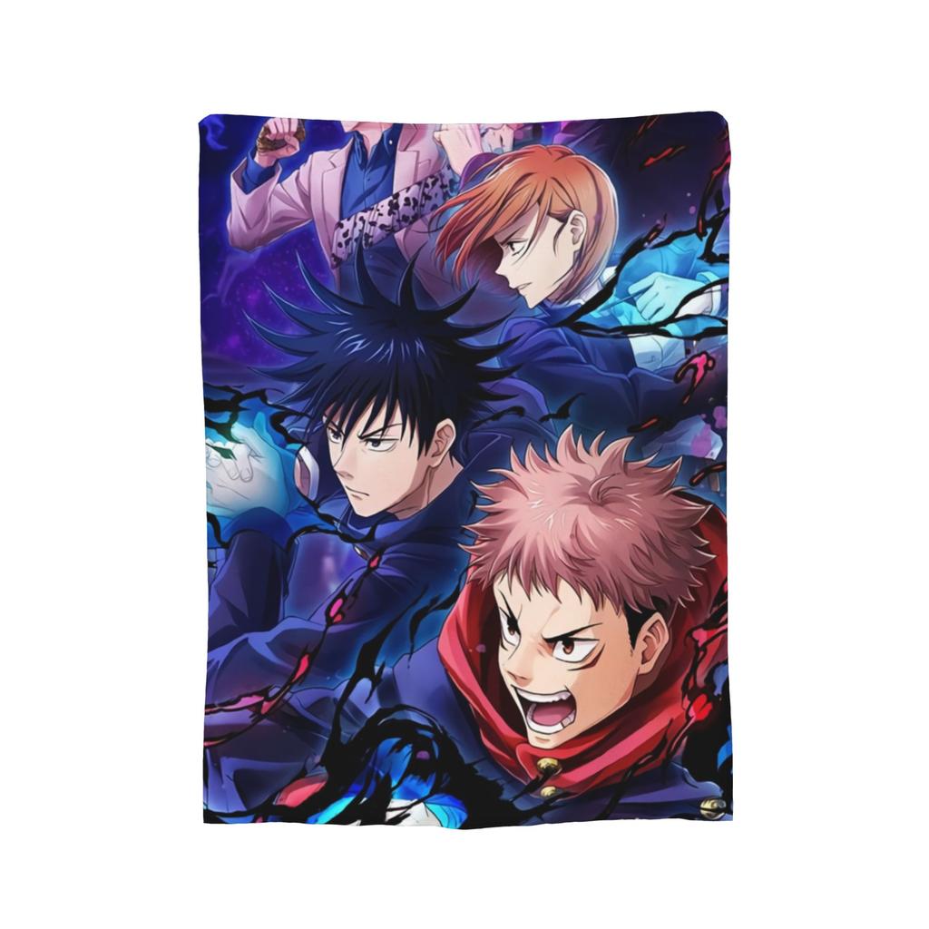 Team Jujutsu Kaisen Flannel Blankets Anime Japan Manga Gojo Megumi Yuuji Novelty Throw Blanket for Home 200x150cm Rug Piece,
