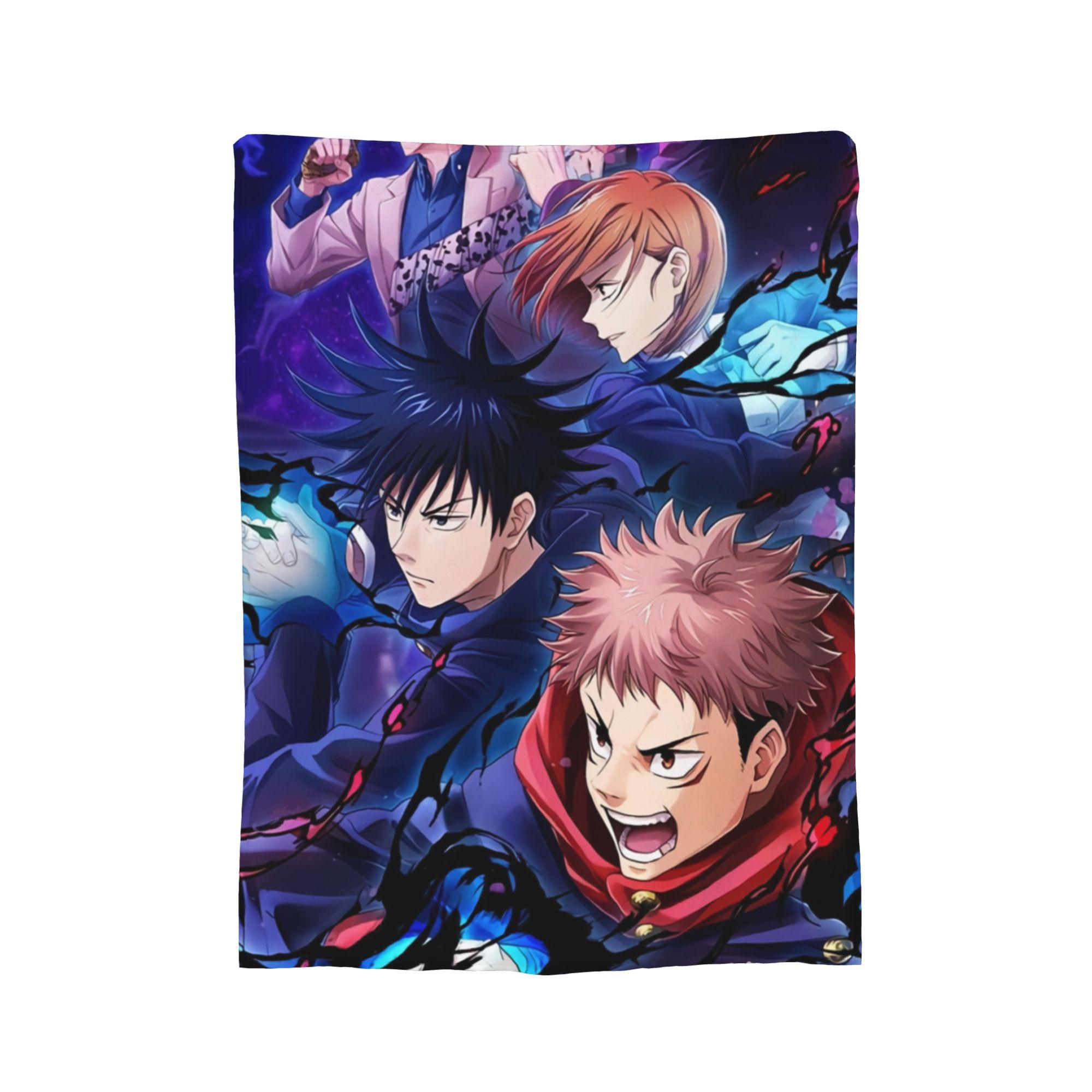

Jujutsu Kaisen Sorcery Fight Blankets Gojo Satoru Yuji Itadori Flannel Throw Blanket Bedroom Sofa Ultra-Soft Warm Bedsprea, 150x200cm