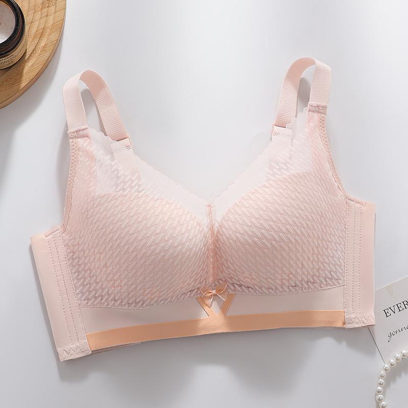 Lace Thin, Large Chest, Small, No Steel Ring, Double Breasts, Anti-sagging Lace Adjustment Type Gathering Bra Cover