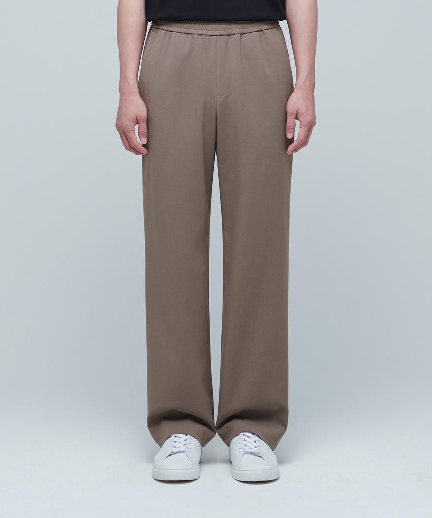 MUSINSA STANDARD Genderless Wide Elastic Waist Slacks [Dusty Beige]