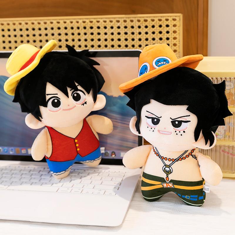 20cm One Piece Anime Figure Ace Zoro Sanji Luffy Dress-up COS Cute Doll Toys Collectible Birthday Gift