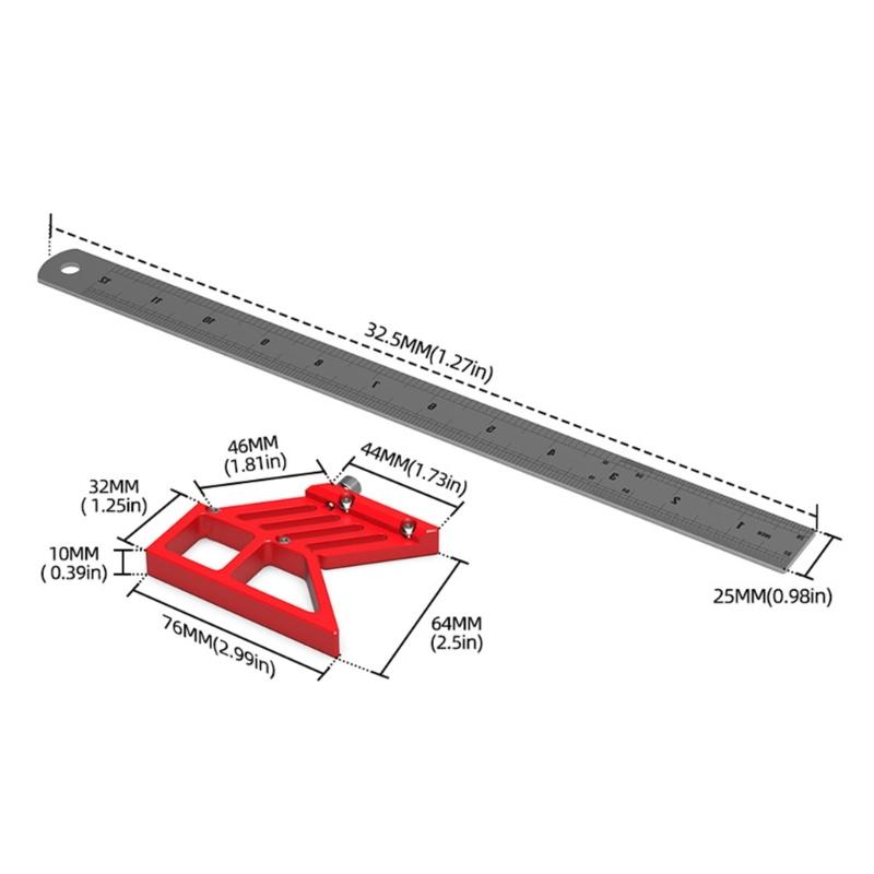 Versatile Marking Gauge Carpenters Square Versatile Woodworking Center Finder Square Suitable for Woodworking DIY Crafts