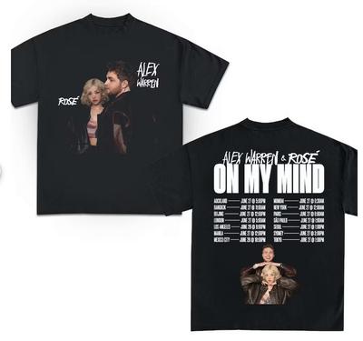 Alex Warren Rose ( Na Minha Mente )Camiseta da turnê BLACKPINK 2025 camiseta da turnê