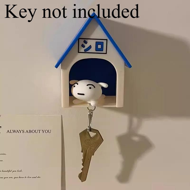 

Crayon Shin-Chan Key Rack Nohara Shiro Keychain House Key Chain Wall Door Table Edge Use Anti-Loss Decoration Creative Doll Toy