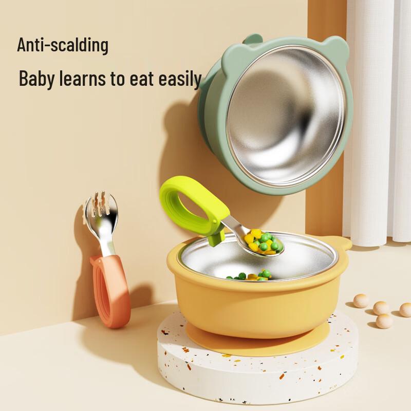 Changbaosen Baby Stainless Steel Suction Feeding Set