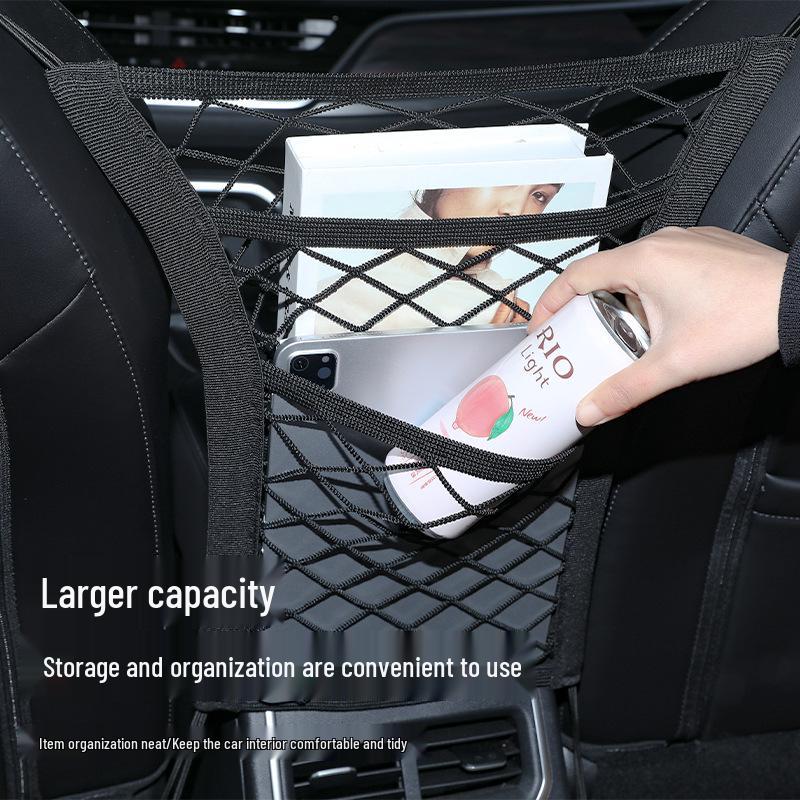 Three-Layer Car Seat Mesh Pocket Storage Net