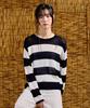 CHASECULT Women'S Striped Crop Long Sleeve Sweater-Dbrg5675D04