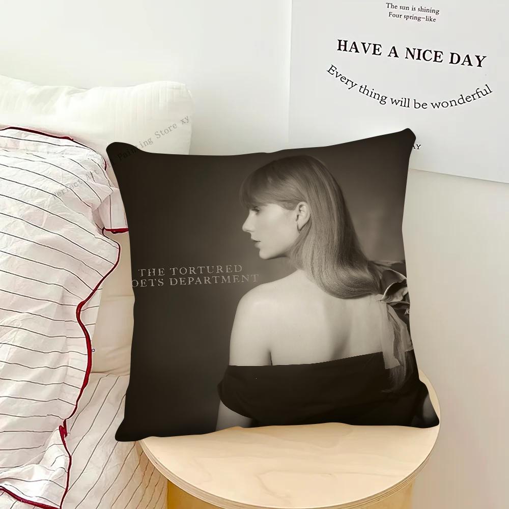 

Music TTPD Tortured-S-Swift-Poets-T-Taylor-Department Pillow Case Fashion Square Pillowcase Bedroom Sofa Room Ins Decoration 20x20Inch