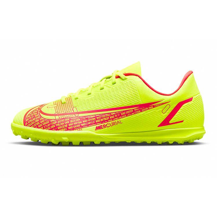 Nike Mercurial Vapor 14 AG Round Toe Lace-Up Durable Low-Top Soccer Shoes Kids Soccer Shoes Fluorescent-Yellow CV0945-760