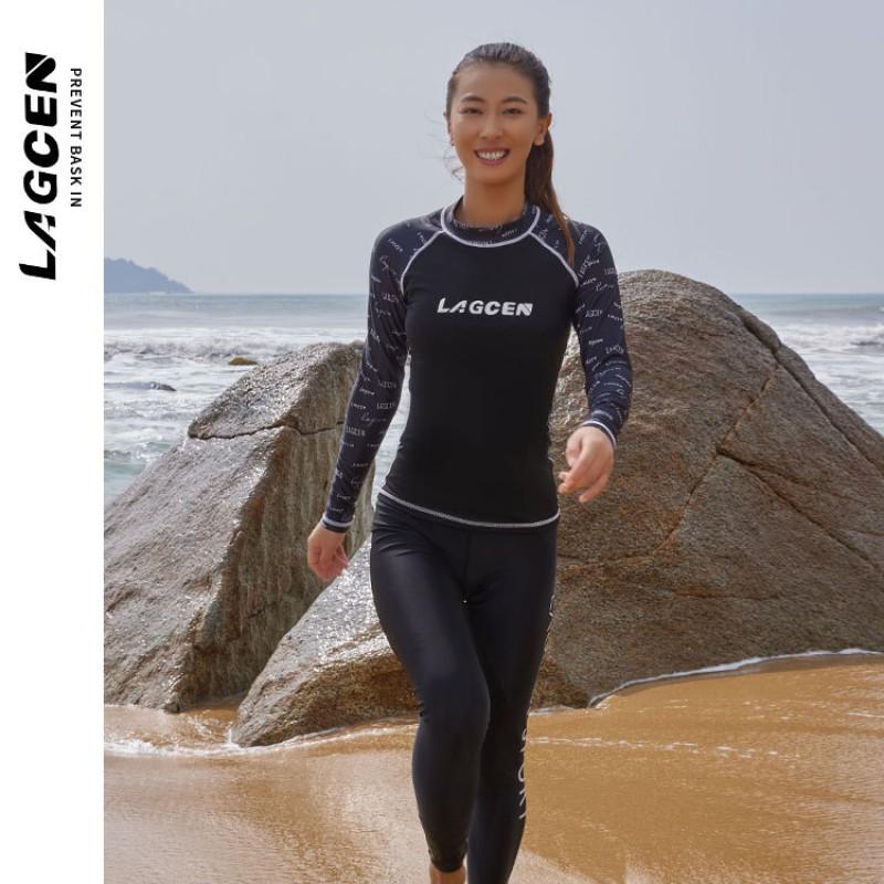 Diving Rash Guard Women Long Sleeve UV Protection Swimwear Quick Dry Surfing Wetsuit Top With Matching Bottom