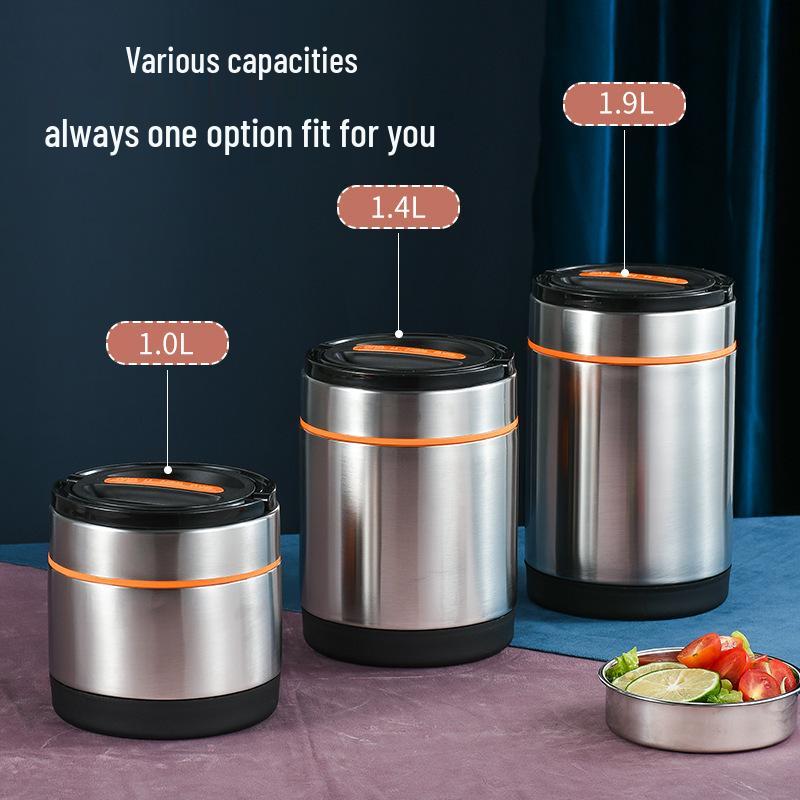 304 Stainless Steel Insulated Bento Lunch Box for Office Workers & Students - Large Capacity & Portable