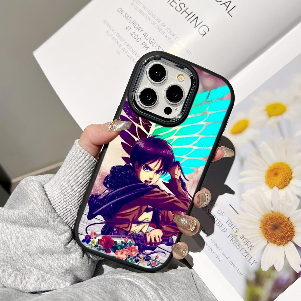 Ae83 Japanese Anime Attack On Titan art Phone Cases for Samsung A13 A32 A53 A04 A54 S24 Ultra Infinix Hot 40 Huawei Metal Camera Protective Back Cover