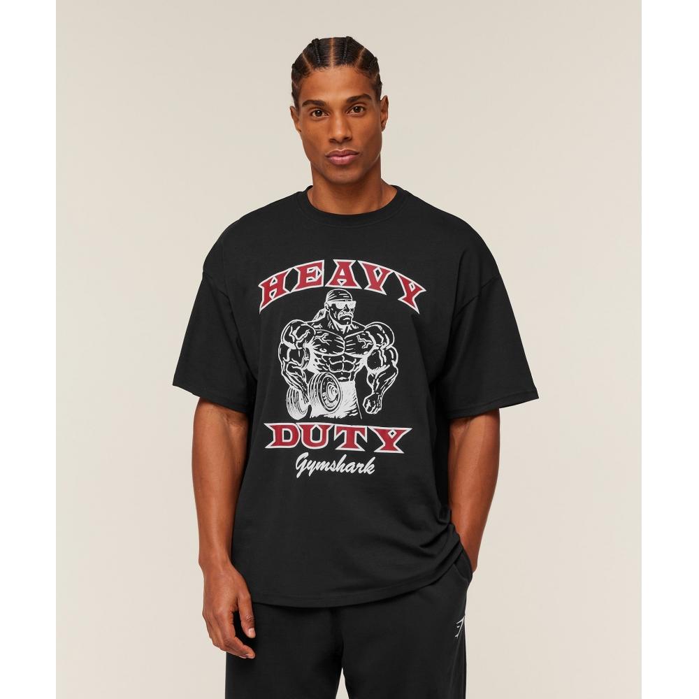 Gymshark Heavy DuTy Bro Graphic T shirT Gs Black A4c8i Bb2j