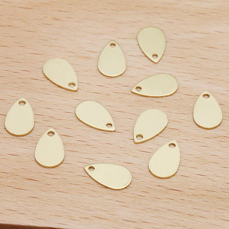 100pcs/50pcs 10x6mm Metal Brass Teardrop-shaped Charms Pendants for Jewelry Making Supply Pendants Hairwear Handmade Accessories