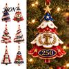 Holiday Gift Ideas Patriotic Christmas Tree Ornaments, Acrylic Pendant for Independence Day, Festive Decorations Indoor Outdoor Hanging Decor
