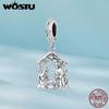 WOSTU 925 Silver Jesus Nativity Scene Charm The Birth Of Jesus Pendant Fit Bracelet Necklace Making DIY Unqiue Gift