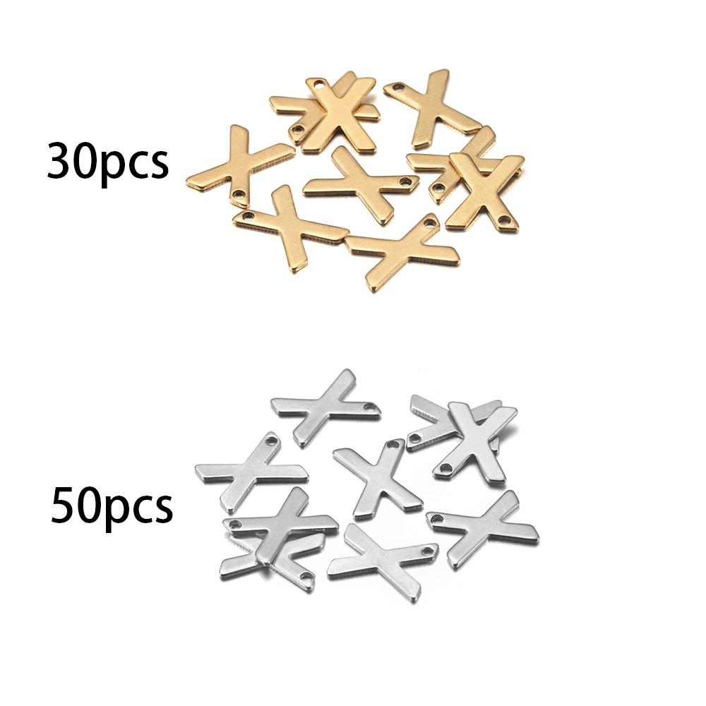 26/50 Stück Edelstahl Gold A-Z Buchstaben Anhänger Alphabet Charms Armband Ohrring für Damen Für DIY Schmuck Anhängerherstellung Zubehör