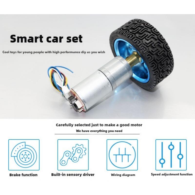 JGA25-370 DC gear motor encoder can measure the speed of steering robot tracking balance car
