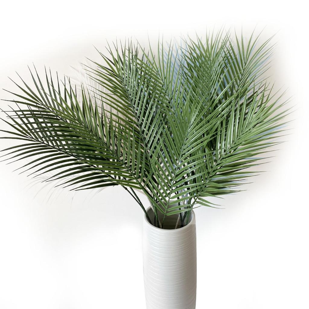 Artificial Plastic Palm Leaves Three Pronged Greenery Wedding Props Photography