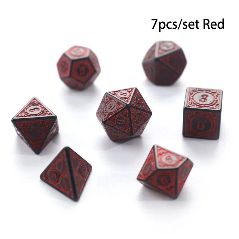 7PCS Polyhedron Dice Set With 7 Carved Patterns Game Dice Set, Gaming Gift-Add Fun To Your Board Games!