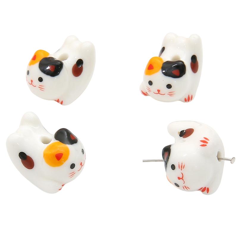 Ceramic Vertical Hole Hand-painted Beads Loose Spacer Charms for DIY Bracelet Necklace Jewelry Making Accessories
