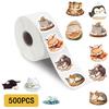 500PCS Cute Sleeping Animals Roll Stickers Notebook DIY Decoration Scrapbooking Suitcase  Car Cup Coffee Phone Laptop Decal Gift
