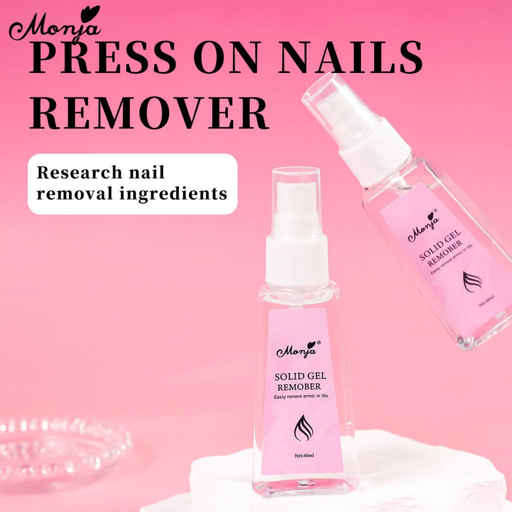 monja 60 ml di solvente per colla UV per unghie finte, per unghie finte trasparenti, per rimuovere la colla, strumento per manicure fai da te
