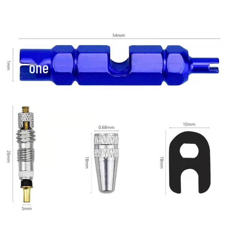Tire Valve Core Tool Kit: 26-Piece Set with American/French Adapters, Valve Caps, and Bike Pump Accessories