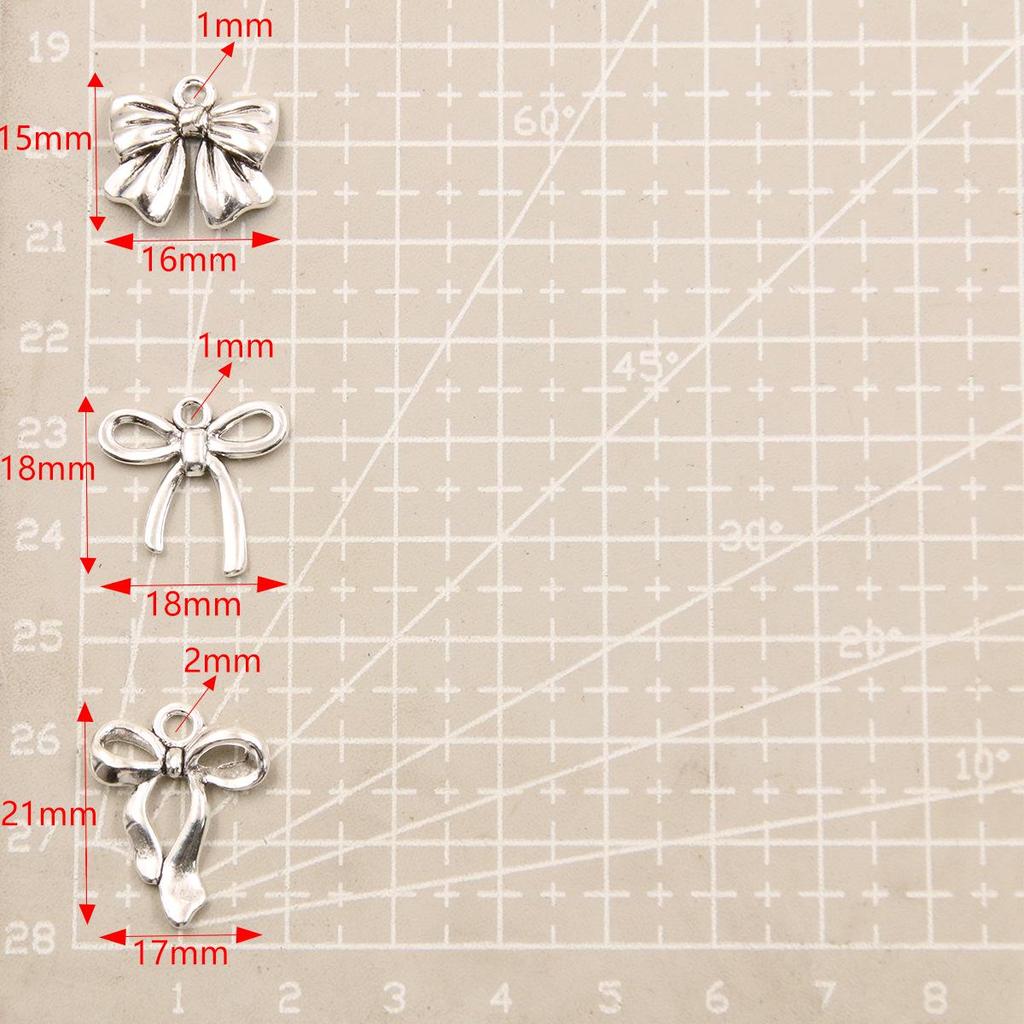 23 Styles Bowknot DIY Alloy Hollow Pendant Charm for Handmade Necklace & Bracelet