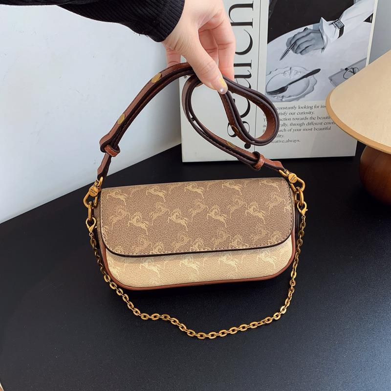 

Премиальная текстура, трендовая новая сумка-багет с цепочкой-змейкой подмышку, сумка через плечо с одним плечевым ремнем для женщин 6cm*22cm*12cm