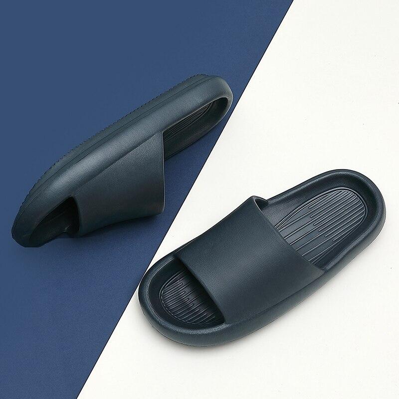 Summer Men 'S Slippers Thick Platform Beach Eva Mute Slide Sandals Leisure Women Male Flip Flops Ladies Bathroom Anti -Slip Shoes