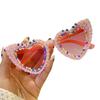 Bridal Rhinestone Heart Sunglasses: Pearl-Embellished Wedding Party Shades for Brides