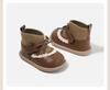 Toddler Girl's Soft Sole Leather Boots - Plush Princess Winter Walking Shoes