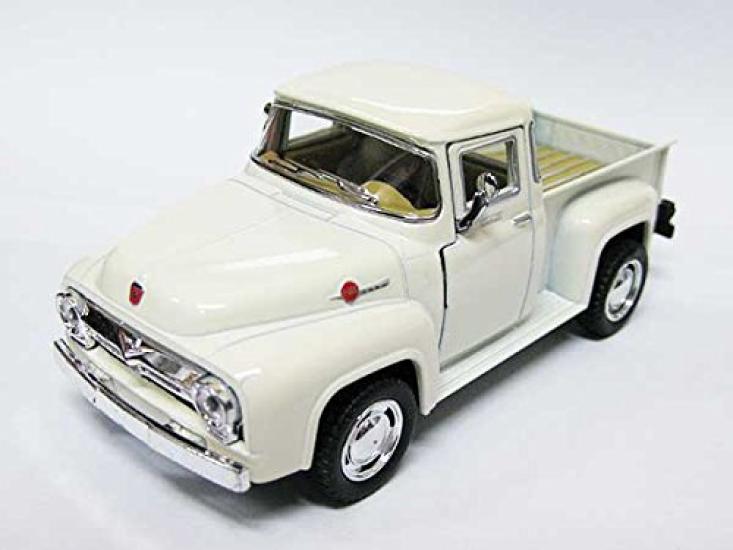 

1956 Ford Ford Pickup Diecast Model Scale American American Goods Store F-100 Car, 1/38 (13cm/Ivory) Goods, белый