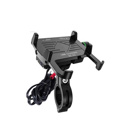 Motorcycle Scooter Phone Holder Qc3.0 Usb Fast Charger Handlebar Mount