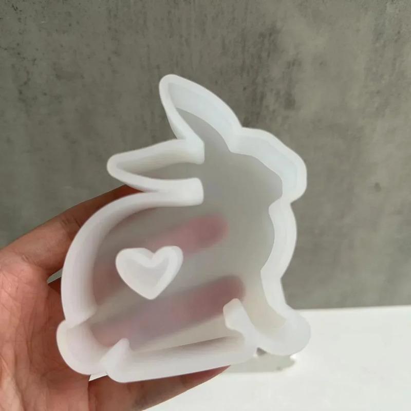 Cute Geometry  Animal Heart Rabbit Silicone Decorative Mold Chocolate Fondant Baking Cake Resin Epoxy Candle Mold Solid