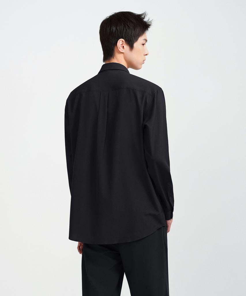 MUSINSA STANDARD Relaxed Fit Silky Shirt [Black]