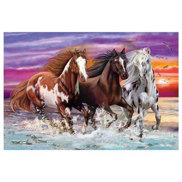 Puzzle Animaux - SCHMIDT - Trio de chevaux sauvages - 200 pièces - Violet - Enfant