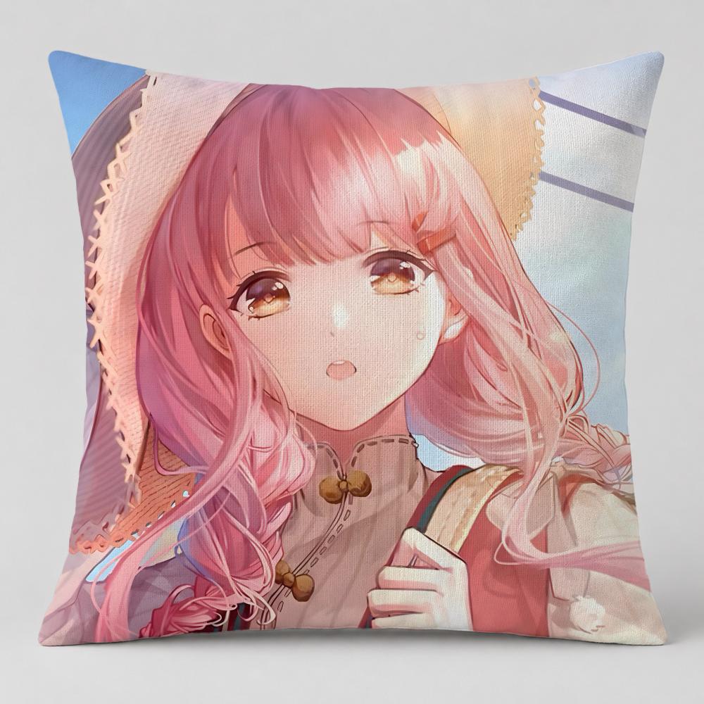 Game Miracle Nikki Cushion Cover Short Plush Cushion Cover Double Sided Print Washable Sofa Pillowcase Home Decor Gift