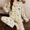 Cute style rabbit pure cotton pajamas women's spring and autumn long-sleeved thin cotton student casual loungewear set
