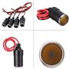 BRIIKPP Auto Zigarettenanzünderbuchse Set mit 4, Kompatibel mit /24V, Stromsteckerklemmen, Schwarz, Metallstecker, Gummikabel enthalten