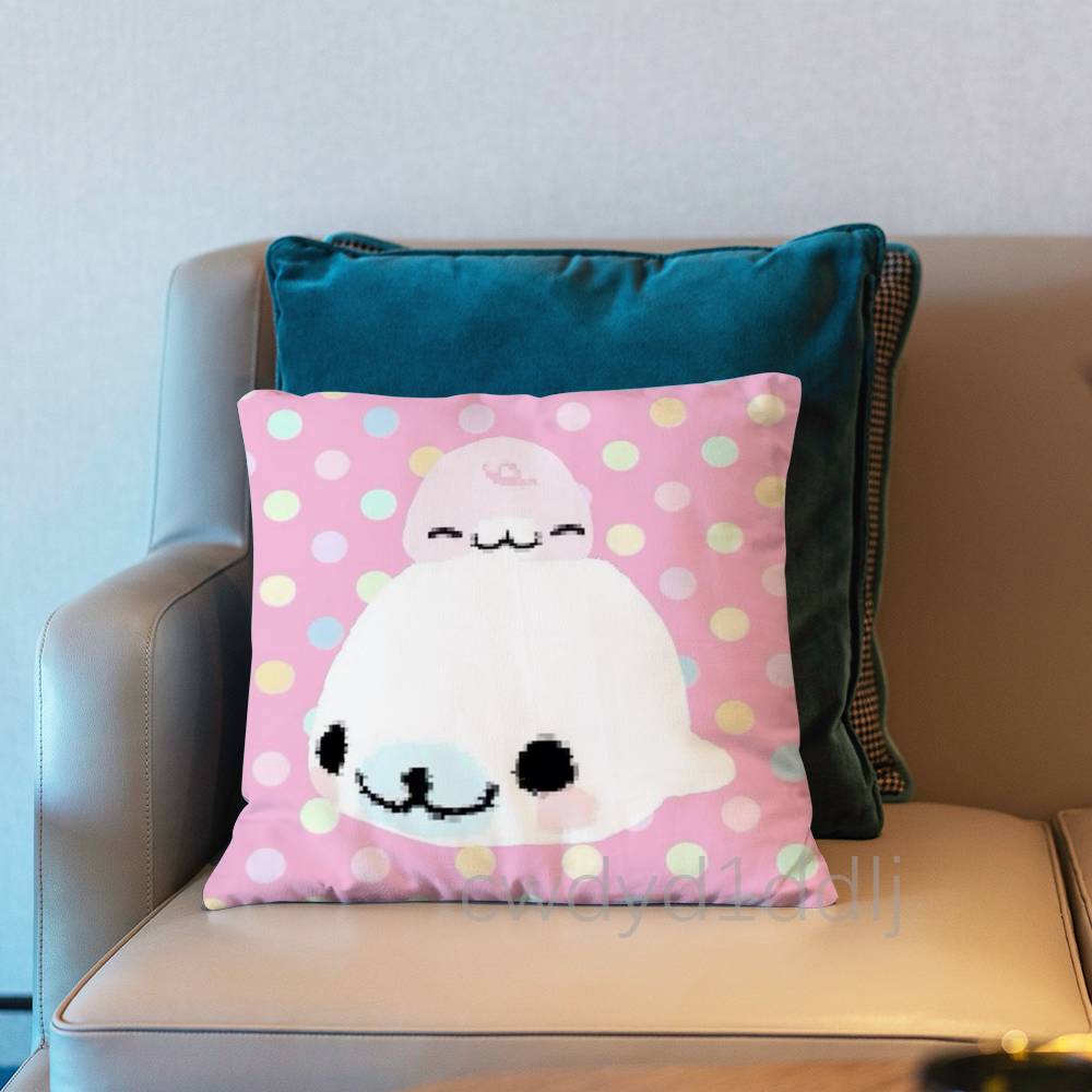 CUTE MMamegoma Seal Meme Pillowcases Cute Funny Pillow Case For Wedding Party Home Decor Comfy Pillow Cover